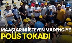 Maaşlarını isteyen madencilere müdahale! Polis tokadı kameraya yansıdı