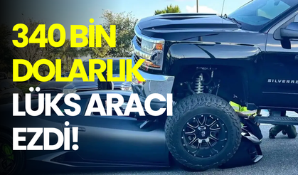 340 bin dolarlık Lamborghini'yi kamyonuyla ezdi