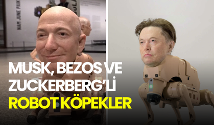 Berlin'de robot köpekler yapay zeka sanatı üretiyor: Elon Musk, Bezos ve Zuckerberg'in yüzleri var