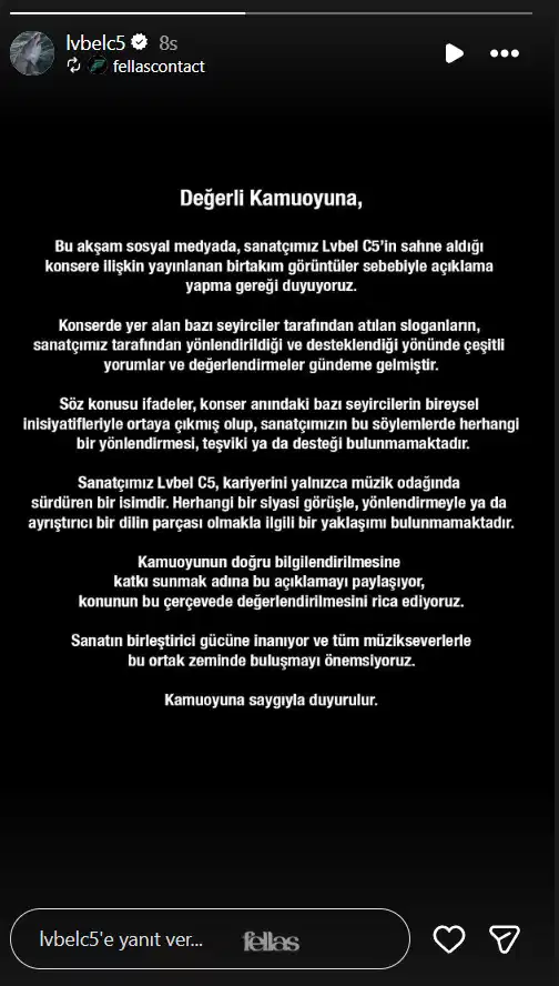 Lvbel C5’Ten Tartışmalı Slogana Açıklama Siyasi Bir Yönlendirme Yok
