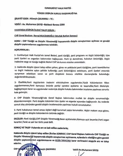 Kılıçdaroğlu Hakkında Kesin Ihraç Talebi