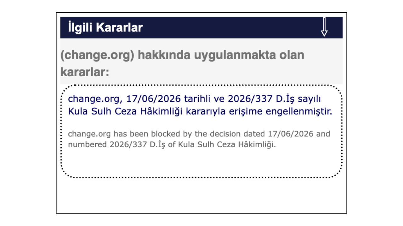 Change.org'a Türkiye'den Erişim Engeli (1)